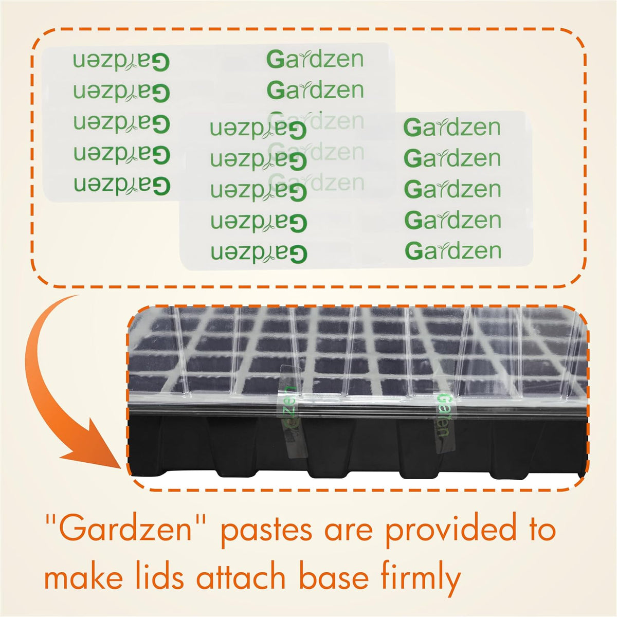 Gardzen 10-Set Garden Propagator Set, Seed Tray Kits with 400-Cell, Seed Starter Tray with Dome and Base 15" x 9" (40-Cell Per Tray)