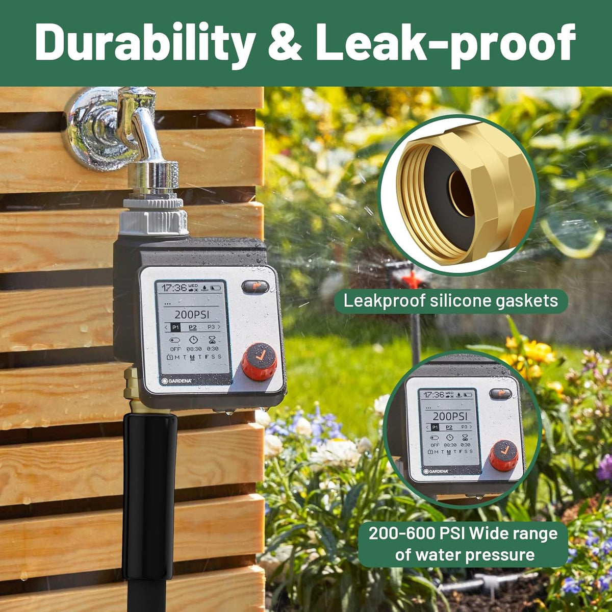 Short Garden Hose 3 ft x 5/8 in Male to Female Heavy Duty Small Water Hose Extend Connector, Lightweight Rubber Hybrid Leader Hose, Leak-Free Connections, BT3B, Black