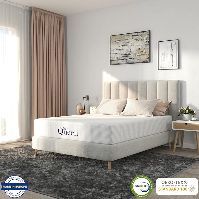 NapQueen Twin-XL Mattress, 12 Inch Charcoal Memory Foam, CertiPUR-US Certified, Bed in a Box