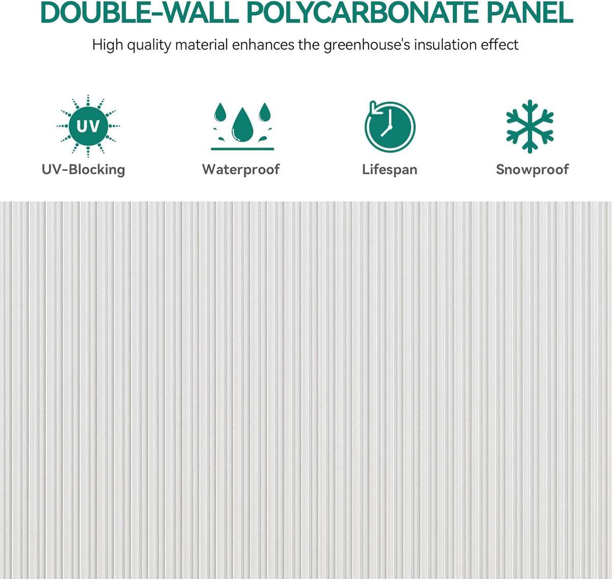YITAHOME 6x6FT Polycarbonate Greenhouse Heavy Duty Green Houses Outdoor Greenhouses Aluminum Sliding Doors Vent Window Large Sun House for Garden Backyard, Silver