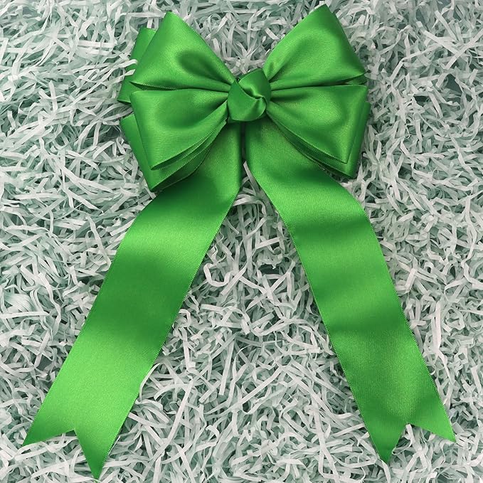 Green Solid Satin Ribbon 2 Inch 25 Yards Solid Polyester Fabric Ribbon for Gift Wrapping Wedding Christmas Baby Shower Birthday Party Decoration Handmade Immortal Flower Craft