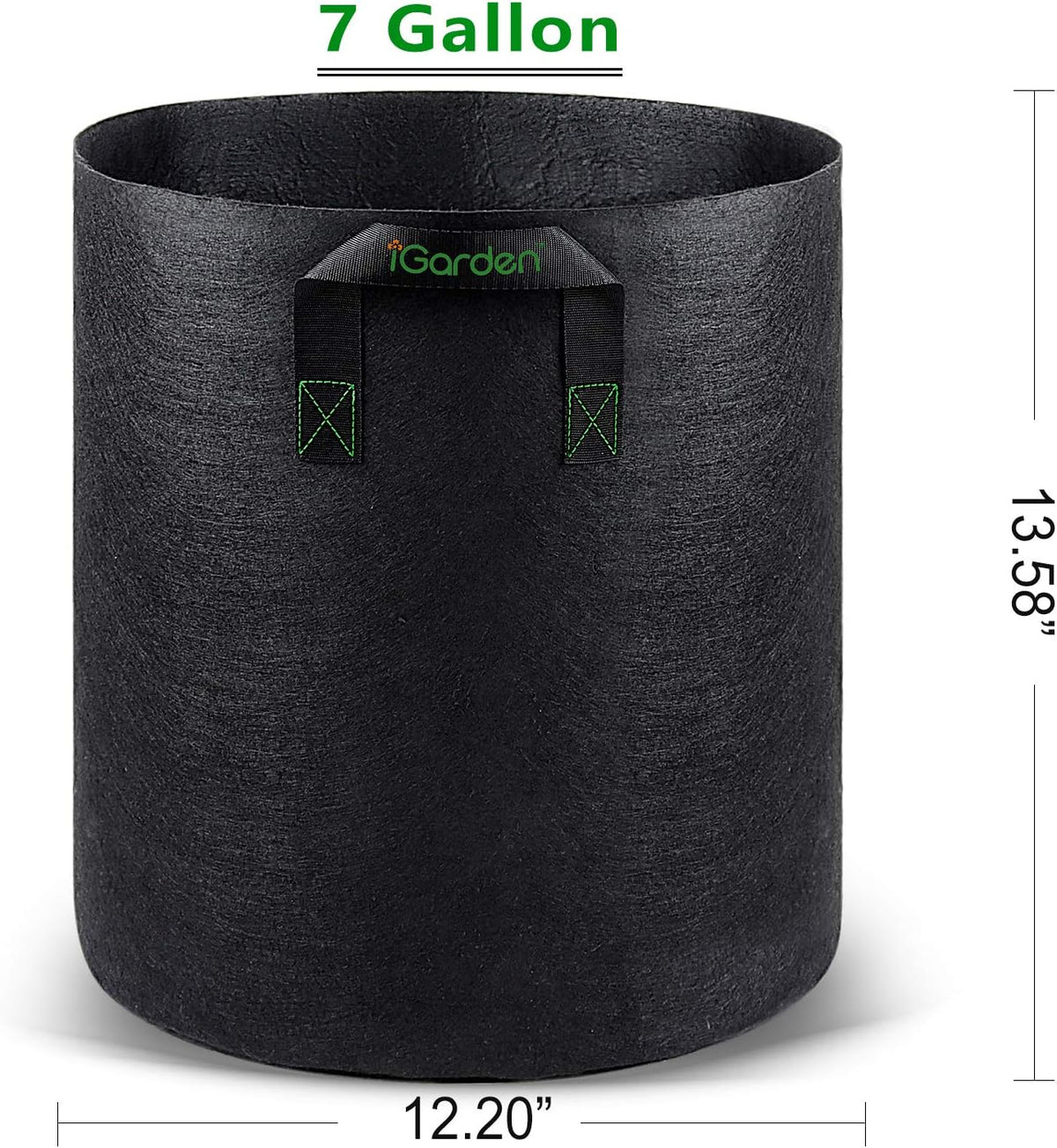 Grow Bags Tall, 7 Gallon Grow Pots 6 Pack with Handles, Heavy Duty 280G Thickened Nonwoven Fabric Plant Bag for Vegetables, Black