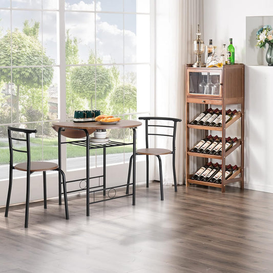 VINGLI 31.5" Drop Leaf Dining Table Set for 2, 3 Pieces Dining Table with Chair for Small Space, Small Kitchen Extendable Folding Dining Table for Dining Room,Home, Apartment, Saving Places, Walnut
