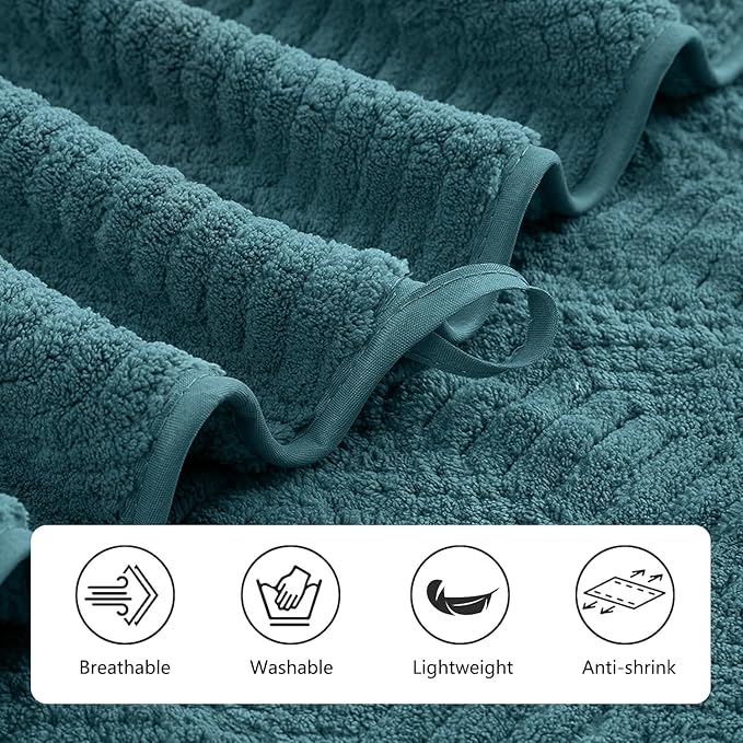 8 Piece Extra Large Bath Towels Set,2 Oversized 35"x70" Bath Towel Sheets,2 Hand Towels and 4 Washcloths 600 GSM Highly Absorbent Quick Dry Towels Set for Bathroom Hotel Turquoise