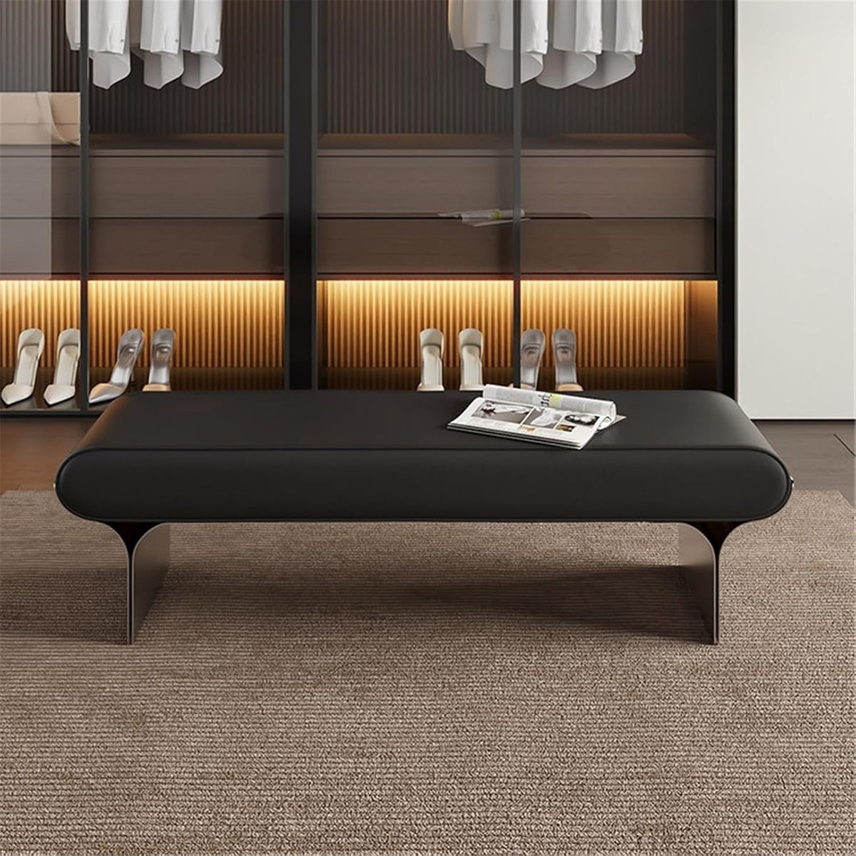 Modern Bedside Bench Bedroom Home Use Dressing Room Shoe Changing Entryway(XL)