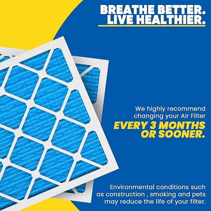 Maycold 18x20x1 MERV 11 Furnace Air Filter (6-Pack), High-Performance HVAC AC Filters for Home Use, Actual Size: 17.70” x 19.70” x 0.75”, Individually Wrapped in Plastic