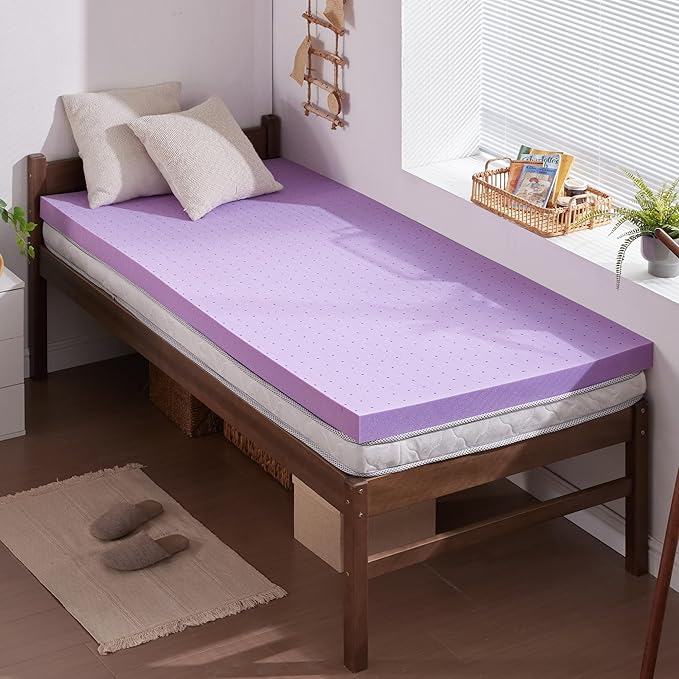 SINWEEK Mattress Topper Twin XL, 2 Inch Gel Memory Foam Mattress Topper College Dorm Ventilated Soft Mattress Pad, Bed Topper, CertiPUR-US Certified