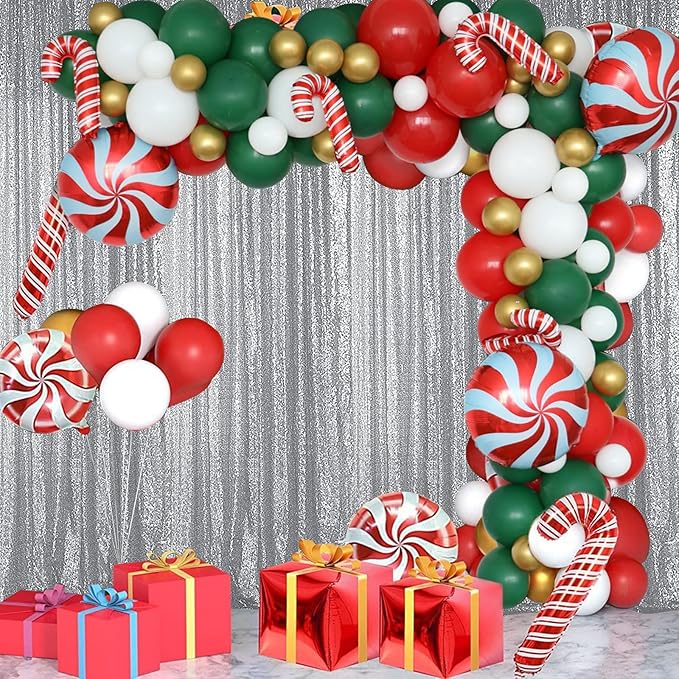 Sugargirl Silver Sequin Backdrop Curtain 2FTx8FT Glitter Background Drapes Sparkle Photography Backdrop for Party Wedding Birthday Wall Decor(2 Panels,Silver