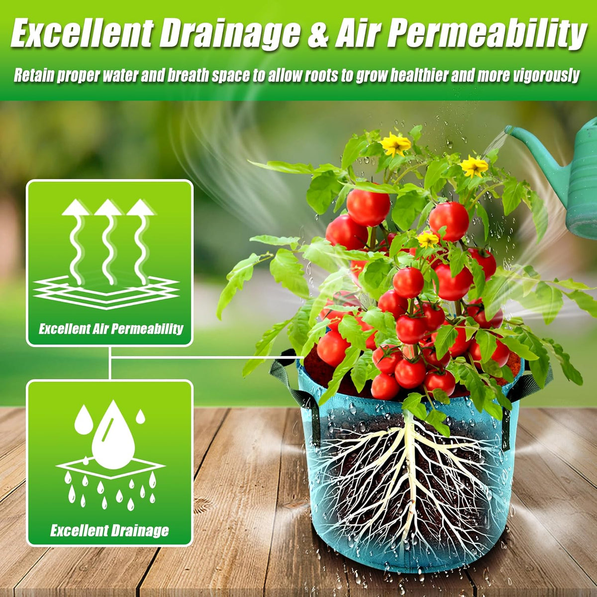 5 Gallon Grow Bags, 7 Pack Colorful Fabric Plant Pots with Handles for Garden and Outdoor Planting