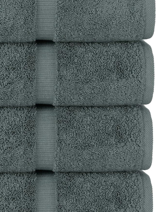 Chakir Turkish Linens | Hotel & Spa Quality 100% Cotton Luxury Turkish Towels | Soft & Absorbent (30x60 Inches Extra Large Bath Towels, Set of 4 - Dark Gray)