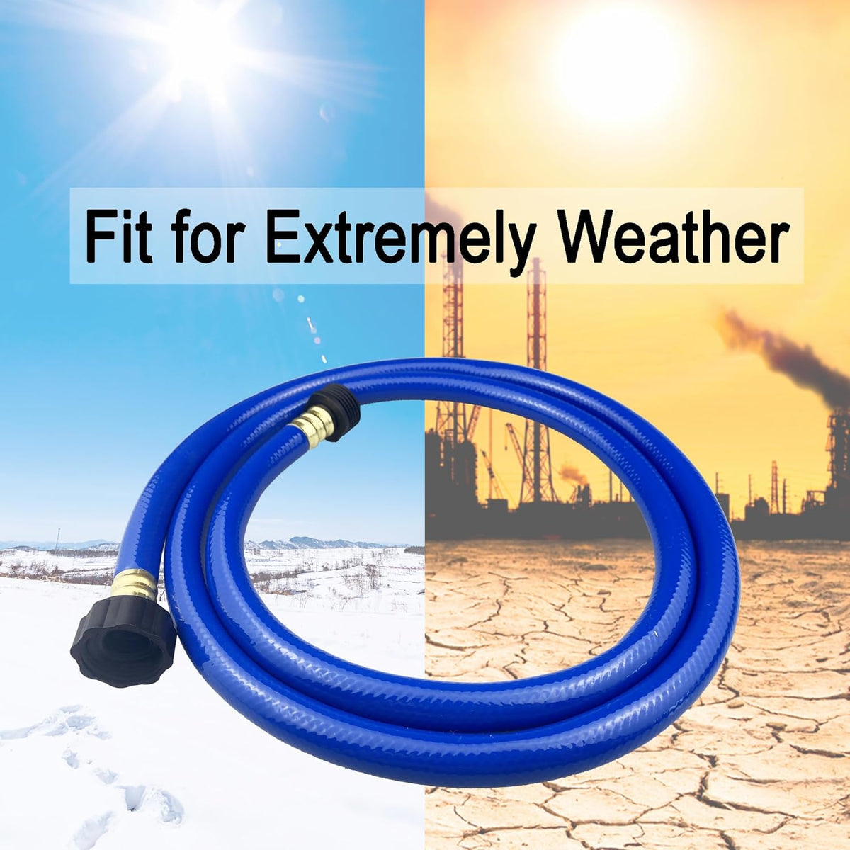 PVC Garden Hose 1/2 Inch, Flexible Water Hose with Male and Female Fittings, No Leaking, Heavy Duty, for Household, Outdoors, Lawns, Patio (15 FT, Blue, Plastic Fittings)