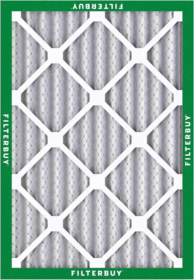 Filterbuy 20x22x2 Air Filter MERV 8 Essential Dust & Allergy Defense (6-Pack), Electrostatic Pleated HVAC AC Furnace Filters Replacement, Made in USA (Actual Size: 19.50 x 21.50 x 1.75)