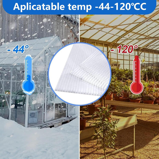 24 Pcs Polycarbonate Greenhouse Panels, 4' x 2' x 0.16'' Twin-Wall Panels, Polycarbonate Sheet for All Weather Outdoor Garden and Greenhouse Covering