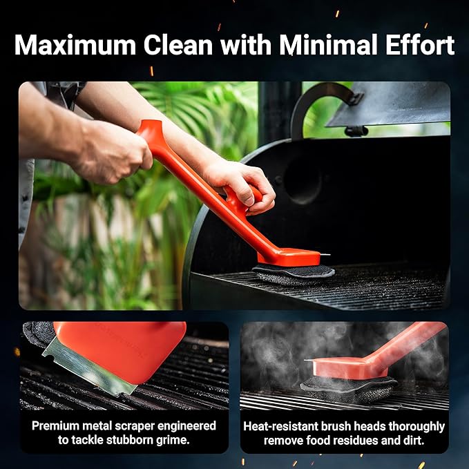 BQ03 Grill Brush Replaceable Cleaning Head, Safe Bristle-Free BBQ Cleaning Tool, Barbecue Grill Cleaner, 6 Pcs Refill, Only for BQ03