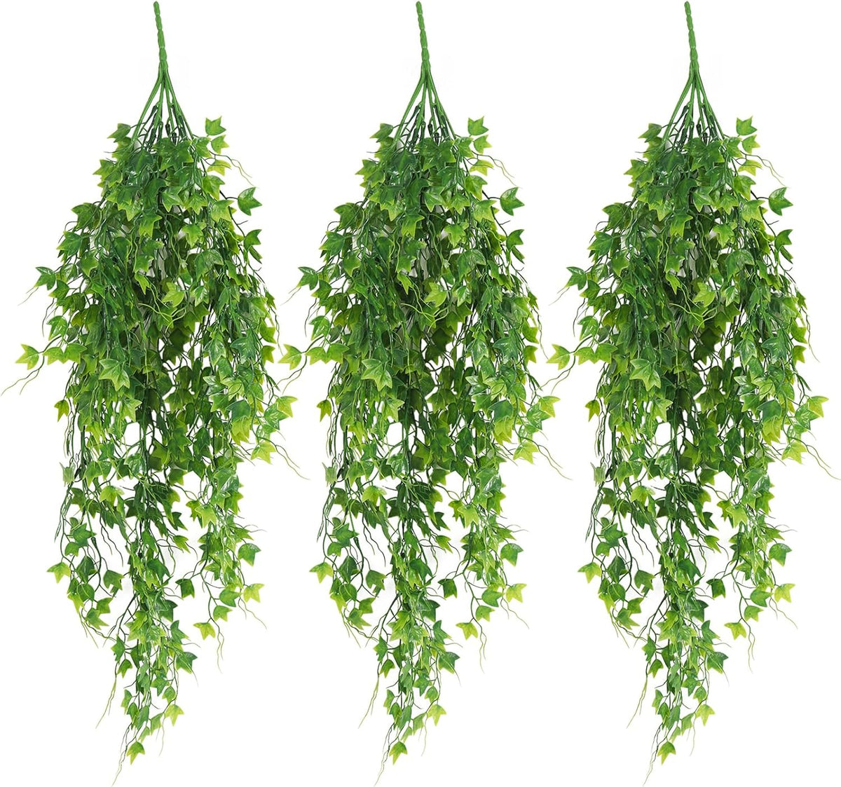 RECUTMS Artificial Plant Faux Plant Ivy Greenery Fake Hanging Plants Faux Greenery Plant Fake Ivy Leaf UV Resistant for Indoor Home Decor Outdoor Garden Yard Porch Wall Decoration 3 Packs(Green)