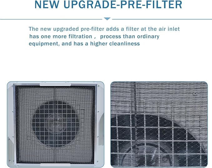 HEPA H14-Filter Laminar Flow Hood Updated FanFilter Unit(Include HEPA Filter)100/ISO Class 5 Cleanroom/Laboratory/Cleanroom/Mushroom Room, Laminar Air Flow Hood(46.2"x22.6"110V)