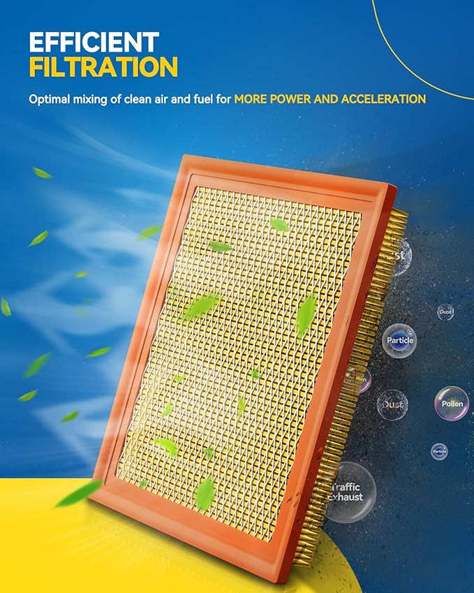 PHILTOP Engine Air Filter CA7440 Replacement for Armada (2005-2015), Frontier (2005-2024), NV1500 NV2500 NV3500, QX56, Pathfinder, Titan, Xterra, Grand Cherokee