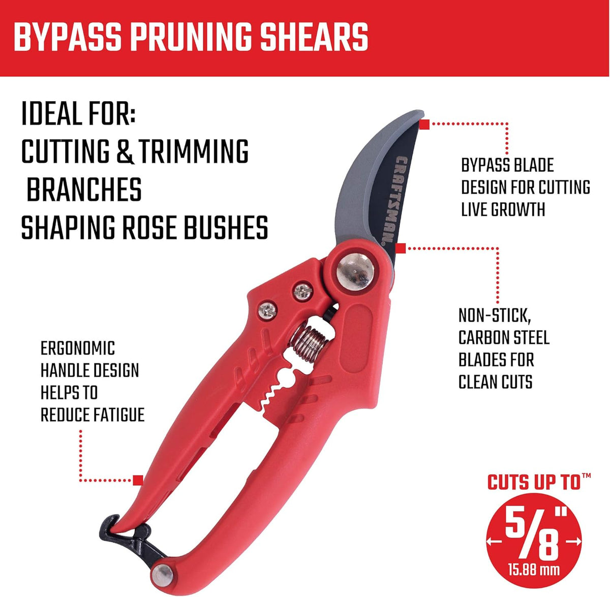 CRAFTSMAN CMXMKIT0170 Tree & Shrub Pruning Set with Bypass Pruning Shears, Bypass Lopper and Folding Pruning Saw