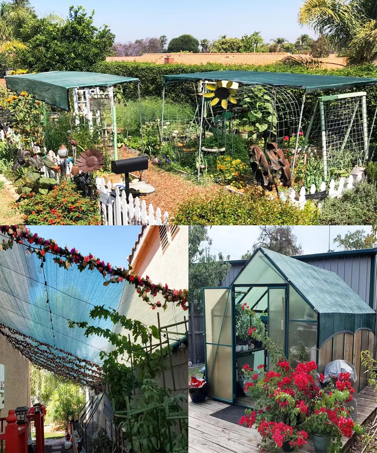 E.share 70% Shade Cloth for Garden, 12 Ft X 10 Ft Sun Shades Outdoor Patio with Grommets for Plant Covers,Porch Screen,Pergola Shade Cover,Greenhouse,Green
