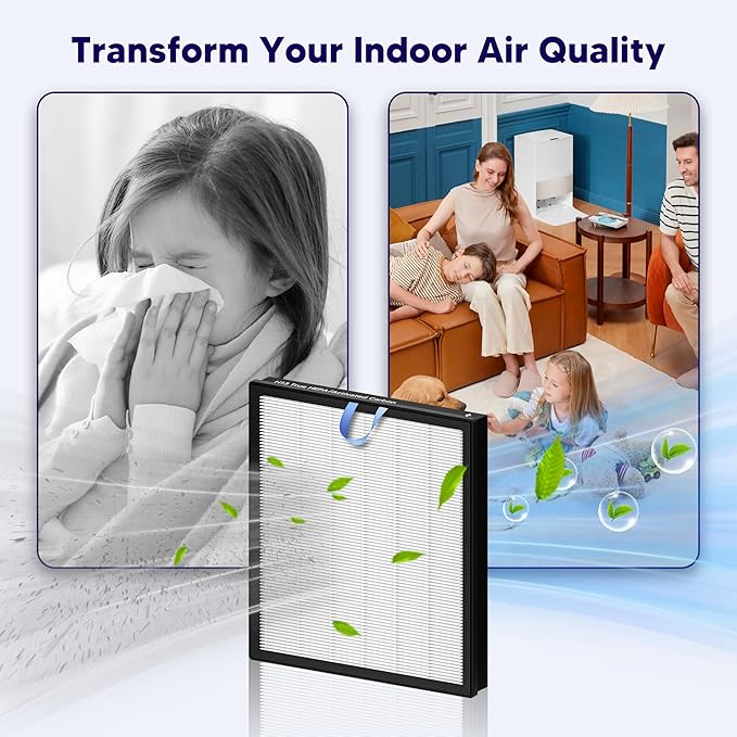 Improvedhand Vital 100S HEPA Replacement Filter Compatible With LEVOIT Vital 100S/100S-P Air Purifier, High-Efficiency 3-IN-1 True HEPA and Activated Carbon Filters, Pack of 2,White