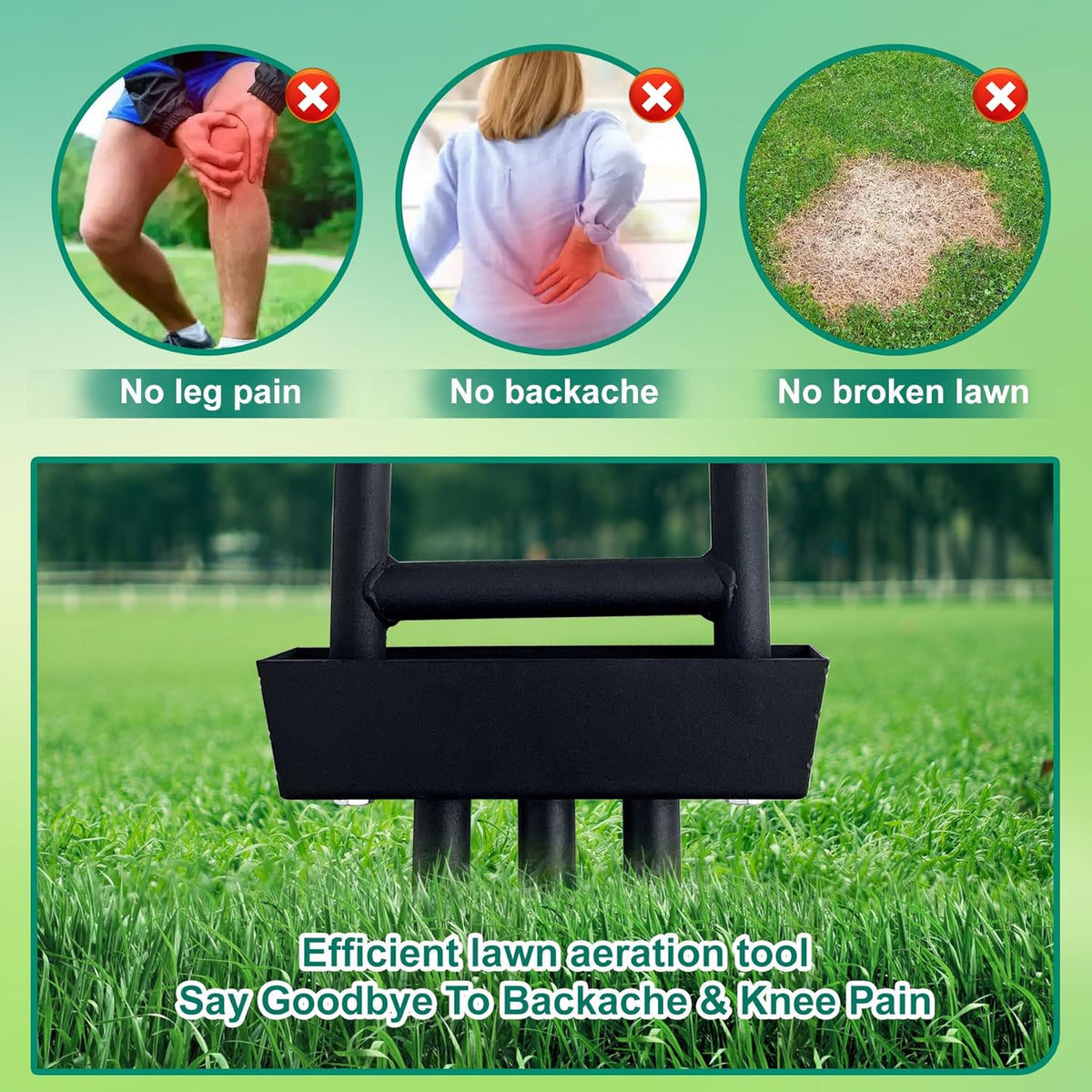 Core Aerator Lawn Tool,Lawn Aerator for Lawn Care, Aerator Lawn Tool for Gardens courtyards Golf Courses,Lawn Aerator Tool with Collector