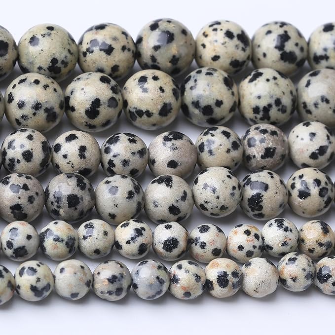 Quail Egg Stone Beads Gemstone Round Crystal Energy Jade Beads Stone Beads for Jewelry Making DIY Bracelet Necklace Jewelry Making 1 Strand 15.5inch 45PCS 8MM