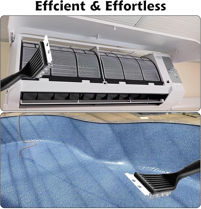 9 Pieces Grill Brush and Scraper Stainless Steel Wire Grill Brush Extra Strong BBQ Cleaner Accessories Heavy Duty Barbecue Grill Cleaning Brush Cleaner (8 Inch)