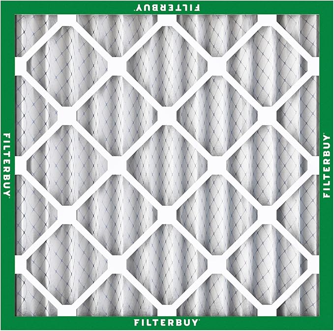 Filterbuy 10x10x2 Air Filter MERV 8 Essential Dust & Allergy Defense (5-Pack), Electrostatic Pleated HVAC AC Furnace Filters Replacement, Made in USA (Actual Size: 9.50 x 9.50 x 1.75)