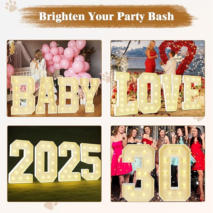 Marquee Light Up Numbers: 3FT Large Decorative Letters Signs for Party Decorations Baby Shower Birthday Wedding Engagement Anniversary, 3 Feet Tall Pre-Cut DIY Foamboard Number 21 - Easy to Assemble