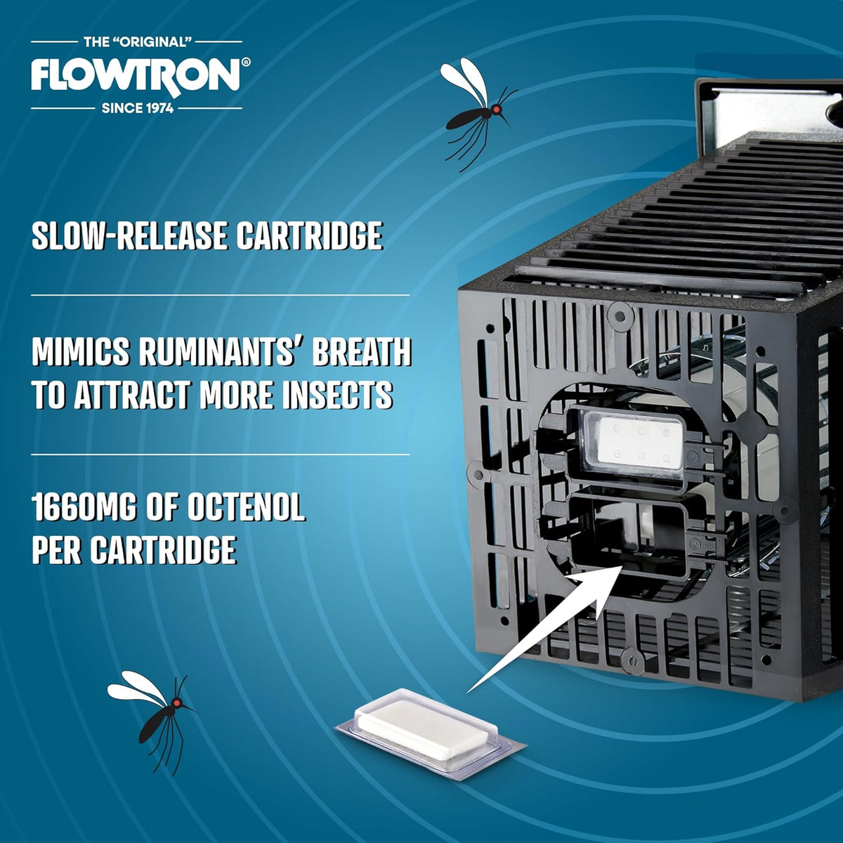 Flowtron MA-1000 Octenol Mosquito Attractant Cartridge, Compatible with BK-15, BK-40, BK-80, MC-9000, FC-8800-3 Pack