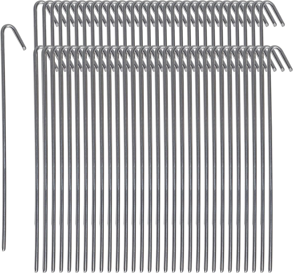 Pinnacle Mercantile 60 Pack Tent Stakes Metal Garden Edging Fence Hooks Pegs Christmas Decoration Stakes Made USA 9 inches Long