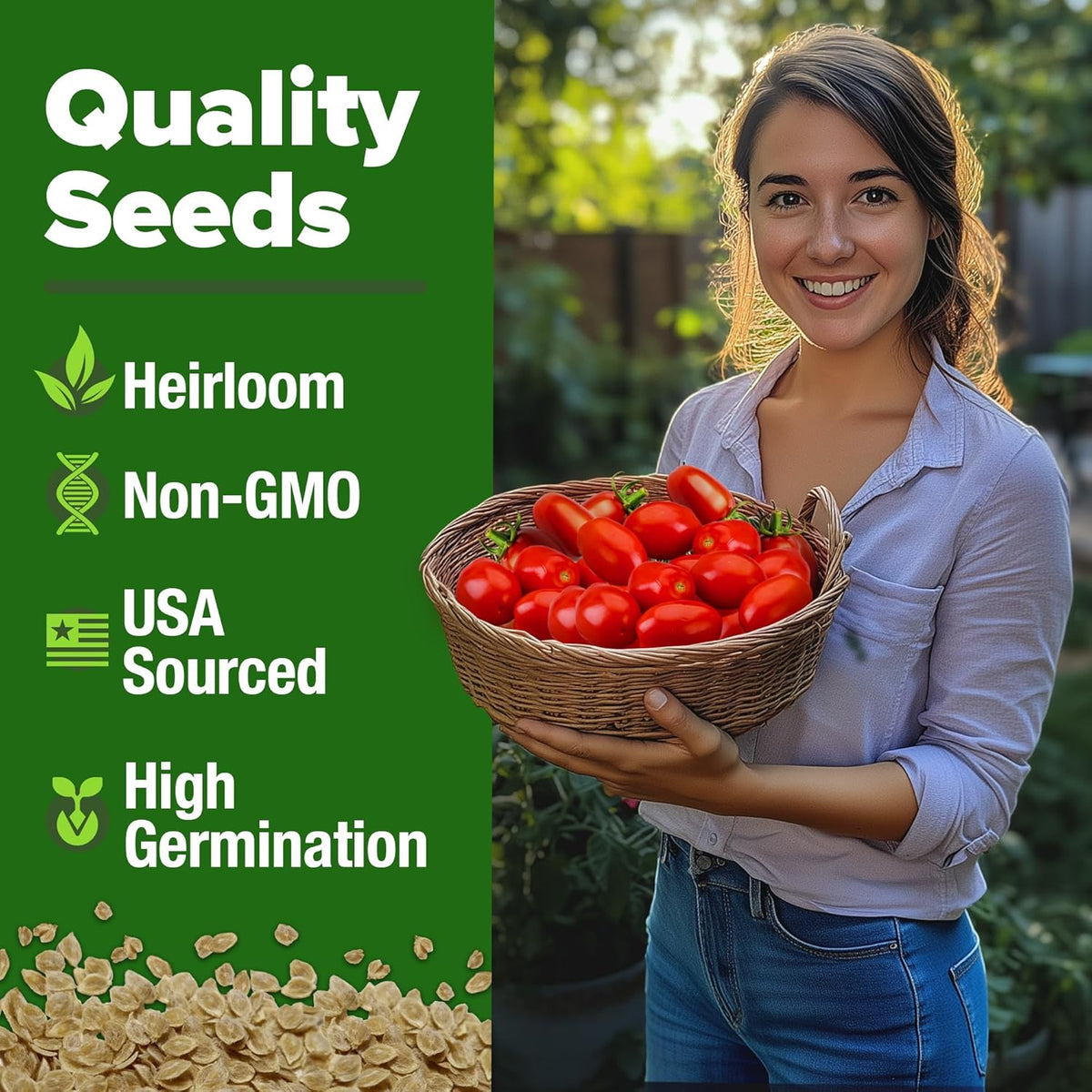 HOME GROWN San Marzano Tomato Seeds โ 66 Heirloom, ๐ก๐ข๐ก-๐๐ ๐ข, ๐จ๐ฆ๐-๐ฆ๐ข๐จ๐ฅ๐๐๐ Seeds โ High Germination Tomatoes for Indoor & Outdoor Growing โ Classic Paste Variety for Gardeners & Home Use