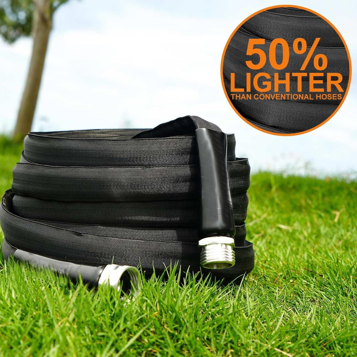Garden Hose, Lightweight, Ultra Flexible, Durable, Kink-Free Garden Hose, RV, Marine and Camper Hose (75 FT)