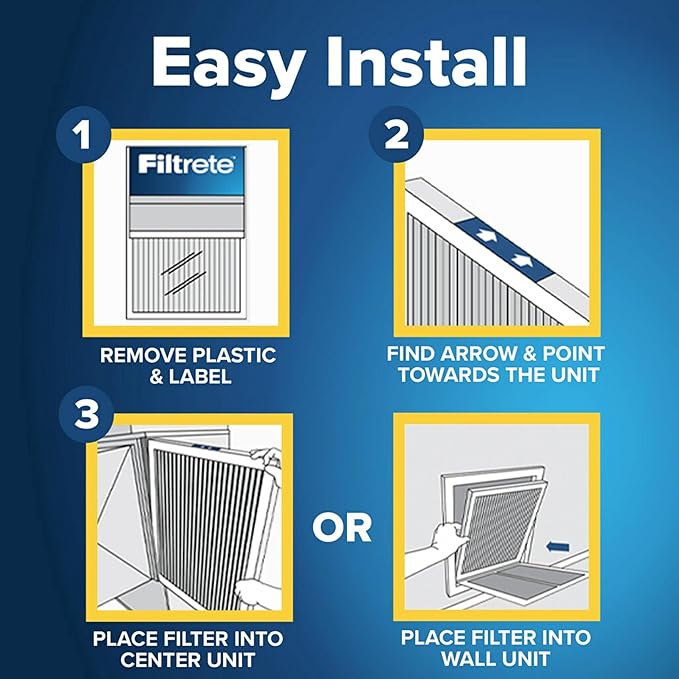 Filtrete 20x30x1 Air Filter, MPR 1200, MERV 11, Allergen Defense Odor Reduction 3-Month Pleated 1-Inch Air Filters, 2 Filters