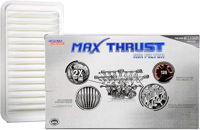 Spearhead MPG Defense Max Thrust Engine Air Filter For All Mileage Vehicles, Fits Like OEM, Restores MPG & Acceleration (MT-482B)