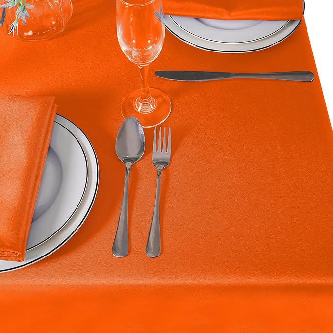 Rectangle Tablecloth 60x102 inch Washable Polyester Fabric Table Cloth for Wedding Party Dining Banquet Decoration(60x102, Orange)
