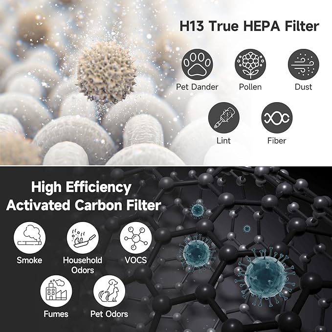 PuriCare 360 Filter Compatible with LG PuriCare 360 Purifiers, Model AS601HBB0, H13 HEPA & Activated carbon Filter, 1 Pack