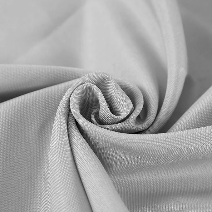 108 inch Round Tablecloth Washable Polyester Table Cloth Decorative Table Cover for Wedding Party Dining Banquet(108 inch,Silver)