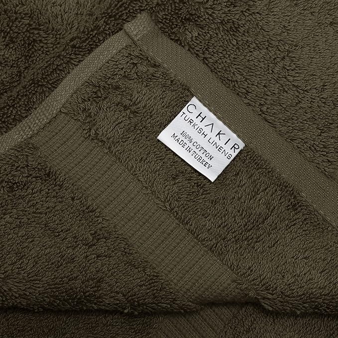 Chakir Turkish Linens 100% Cotton Premium Turkish Towels for Bathroom | 30'' x 60'' Large Bath Towels (4 Piece, Cocoa)