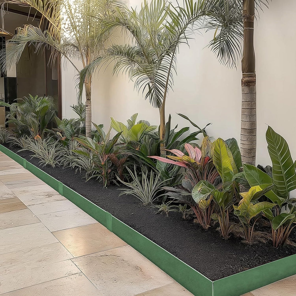 10-Pack Galvanized Steel Landscape Lawn Edging - 4.5 inch Height Green Powder Coated Bendable Metal Strips - Hammer-in Edge Border - Yard Pathway Divider 40 inch Each(33Ft Total), #LYLB45GN-US