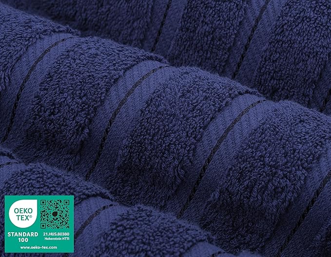 American Soft Linen 35x70 Jumbo Large Bath Towels, 600 GSM 100% Cotton Turkish Bath Sheet, Oversized Luxury Bath Towels for Bathroom Beach and Pool, Navy Blue