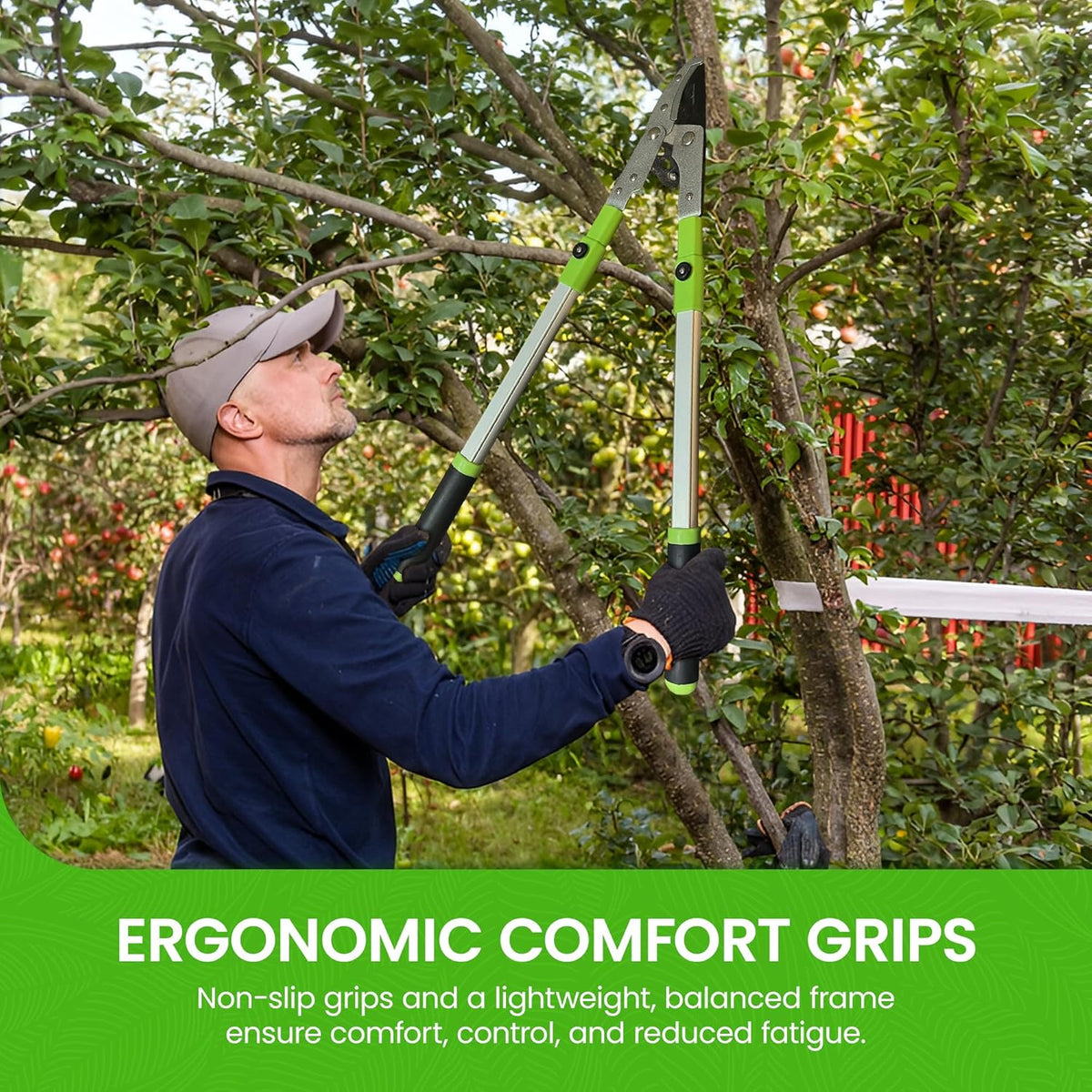 Garden Guru Extendable Anvil Lopper Tree Trimmer w Compound Action, Chops Thick Branches w Ease, 28-40”, Non-Stick High Carbon Steel Blade, Branch Cutter, 2 Inch Clean Cut Capacity - 1 Case (12 Pcs)