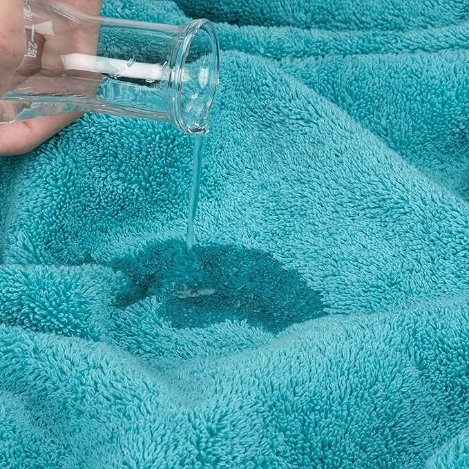 Cotton Paradise 6 Piece Towel Set 100% Cotton Soft Absorbent Turkish Towels for Bathroom 2 Bath Towels 2 Hand Towels 2 Washcloths, Aqua Blue Towel Set