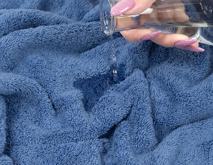 American Soft Linen Luxury Washcloths for Bathroom, 600 GSM 100% Cotton 4 Piece Turkish Wash Cloth Set, 13x13 in Soft Rags for Body and Face, Electric Blue Washcloths