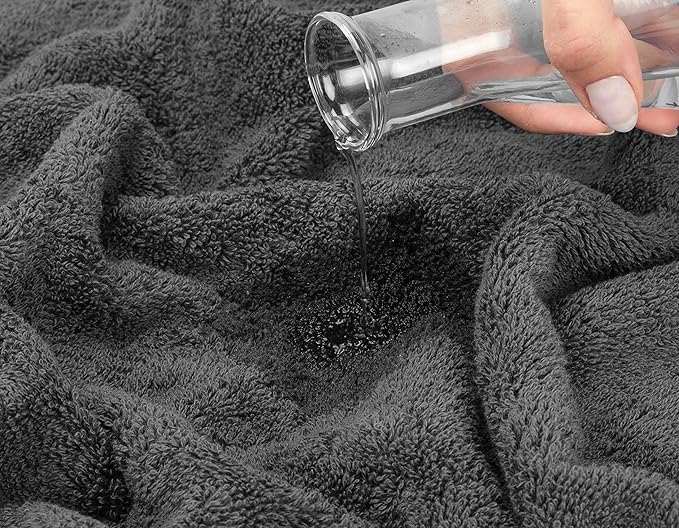 American Soft Linen Luxury 6 Piece Towel Set, 2 Bath Towels 2 Hand Towel 2 Washcloths, 600 GSM 100% Cotton Turkish Towels for Bathroom, Dark Gray Towel Sets