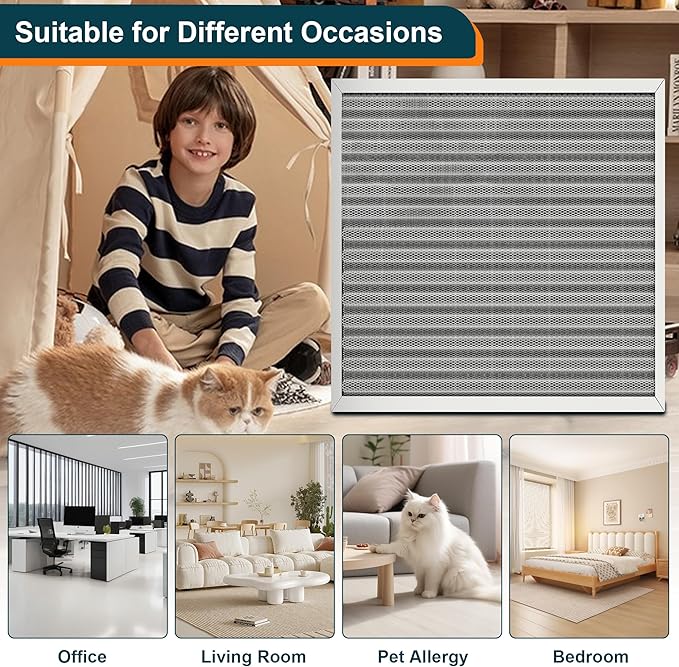 20x20x1 Reusable Air Filter, Washable, MERV 8, Permanent Electrostatic Air Filter, Lasts a Lifetime, Breathe Safely at Home or in the Office