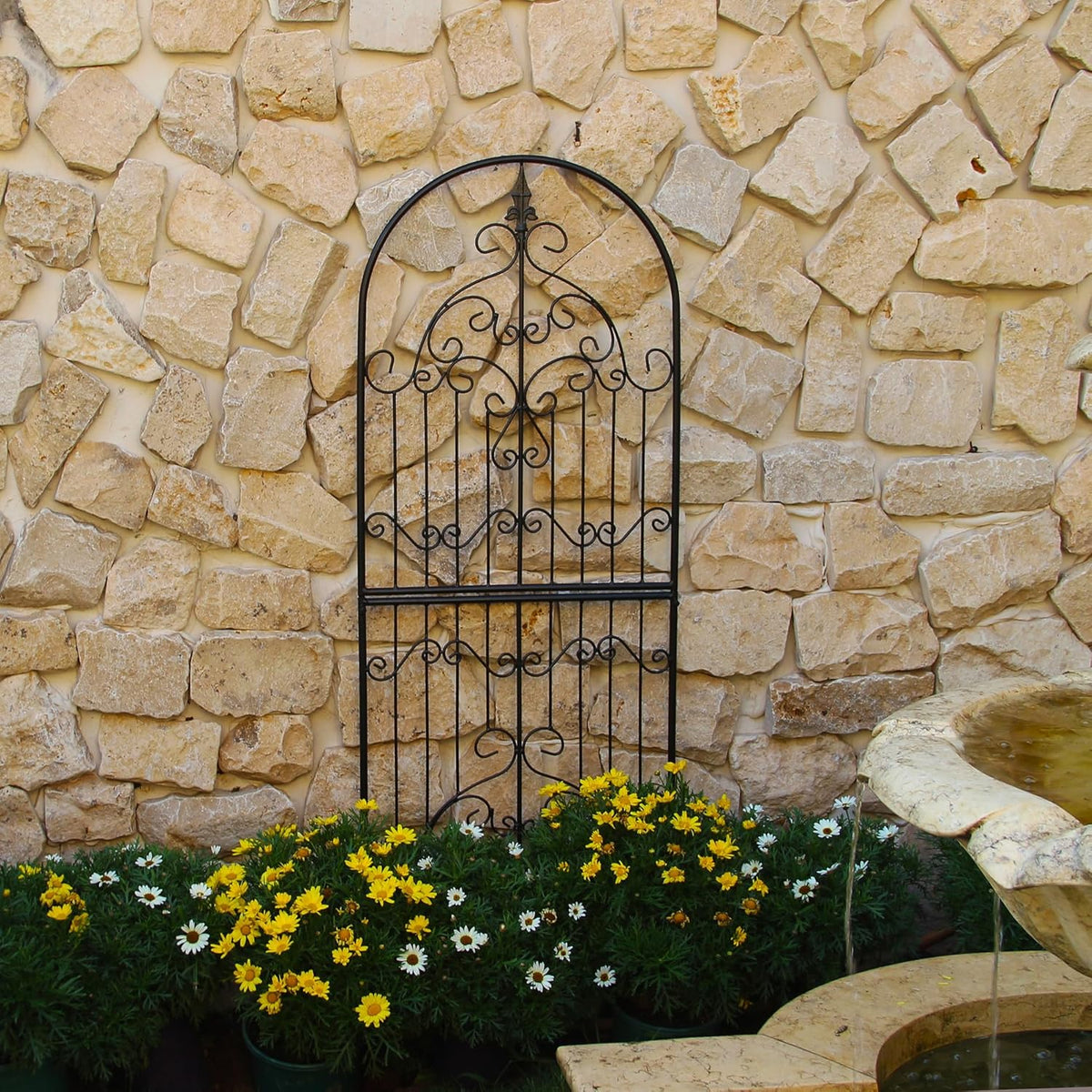 Trellis for Climbing Plants 59" H x 21.6" W Metal Unique Design Decorative Garden Structure Weather-Resistant Trellises Outdoor Decor Flowers Roses Vine Ivy Clematis