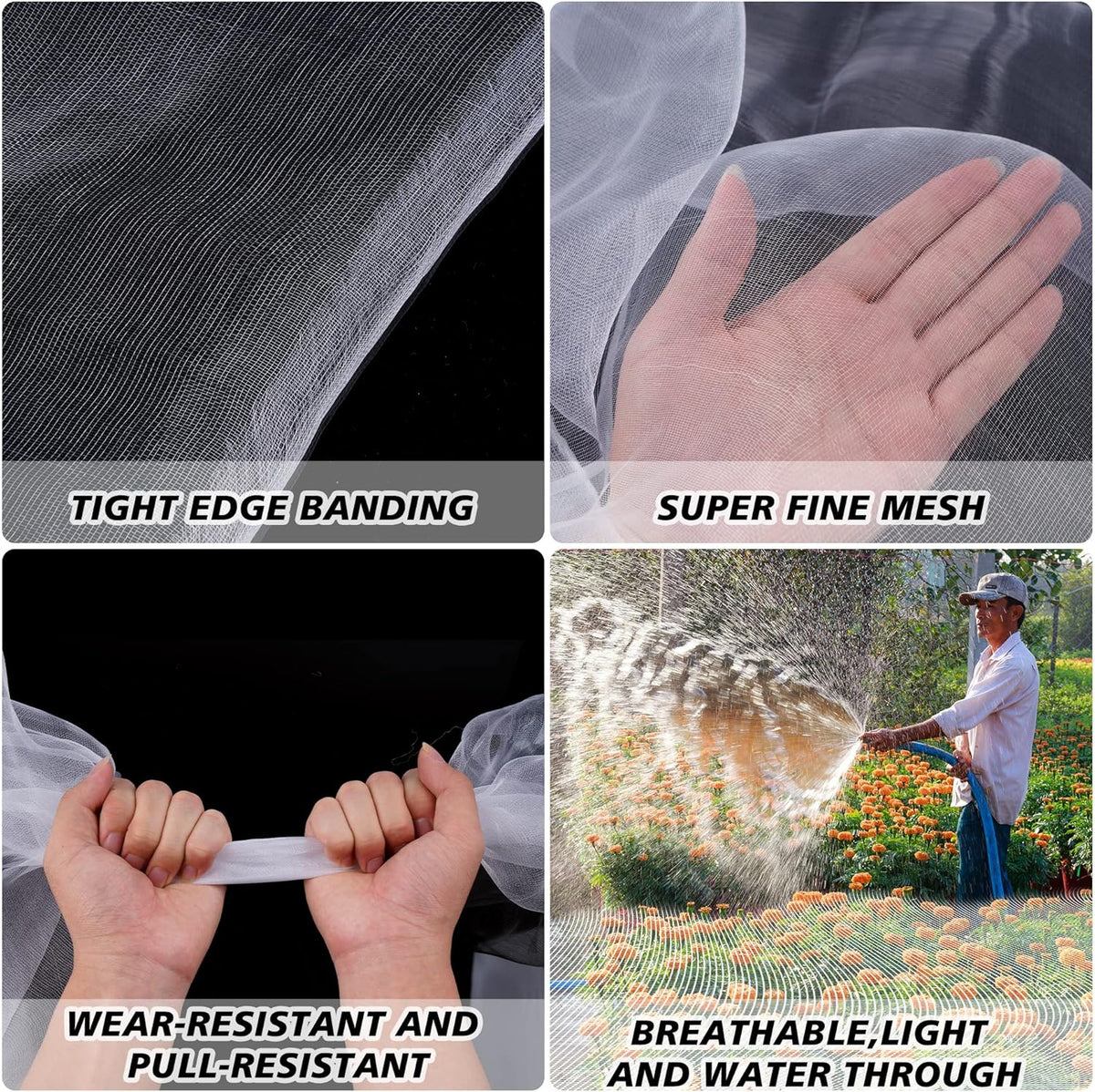 Garden Netting,8x33Ft Mosquito Insect Birds Animals Barrier Protection Net Ultra Fine Garden Mesh Netting Plant Covers for Vegetable Plants Fruits Flowers Trees Greenhouse Row Cover