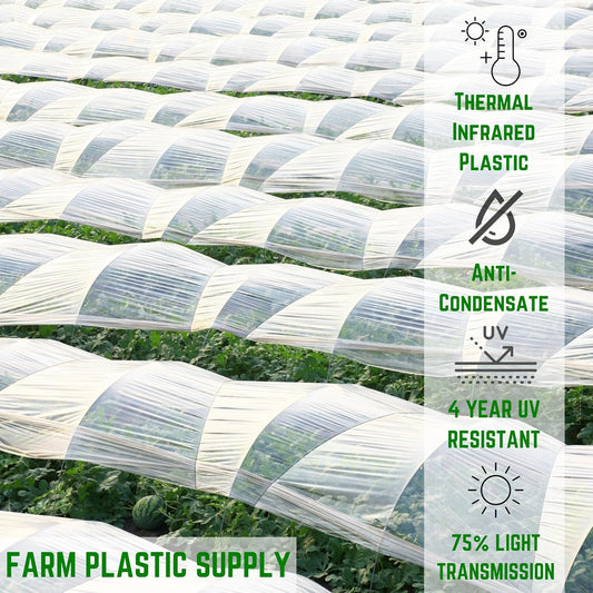 Farm Plastic Supply - Clear Coolmax Greenhouse Plastic Sheeting - 6 Mil - 4 Year UV Resistant Infrared Anti-Condensate Green House Covering Thermal Plastic 6 mil (40' x 70')