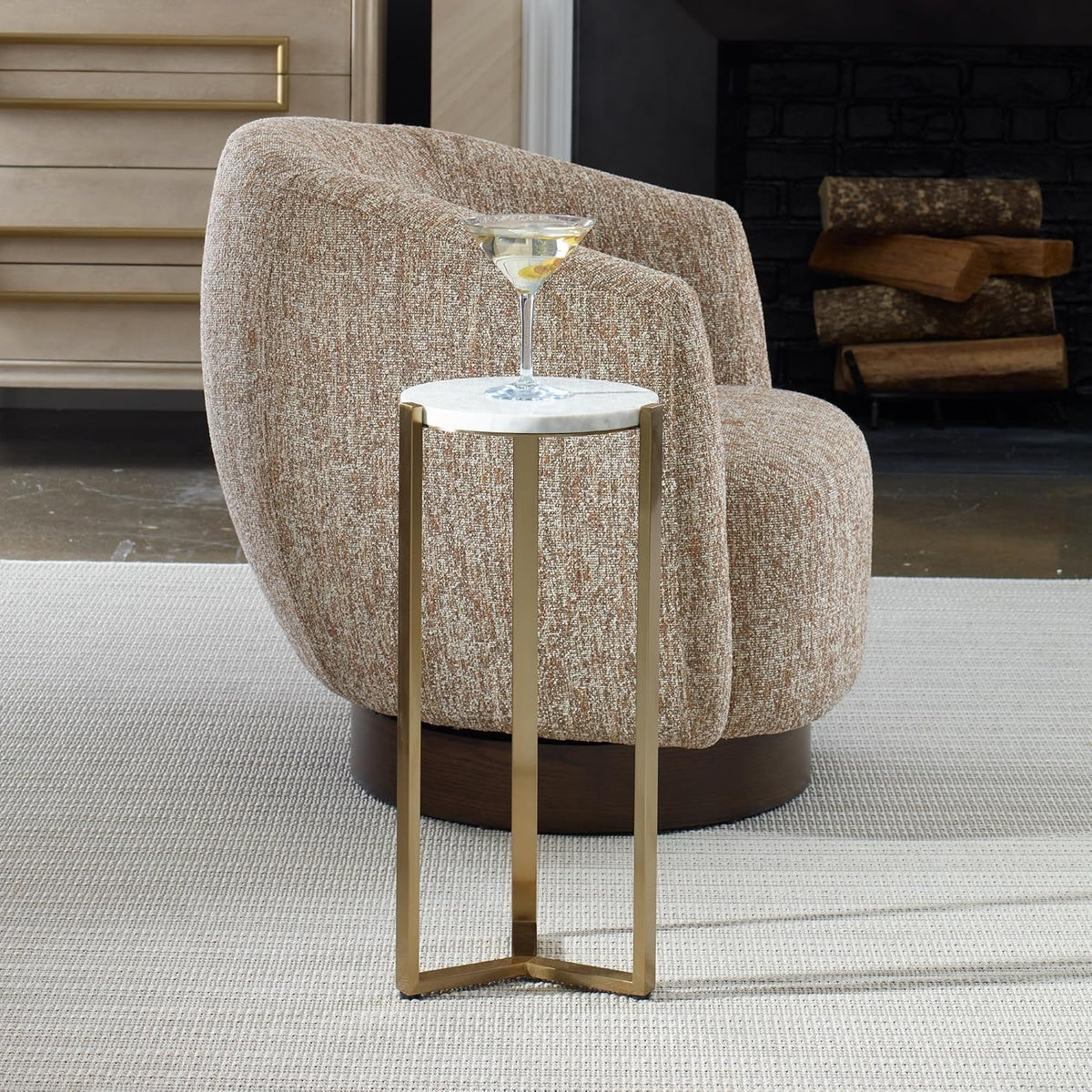 Uttermost 24254 Pietra - Drink Table-23 Inches Tall and 10.625 Inches Wide